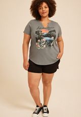 Plus Size Adventure Awaits Classic Fit Graphic Tee, C9768, small