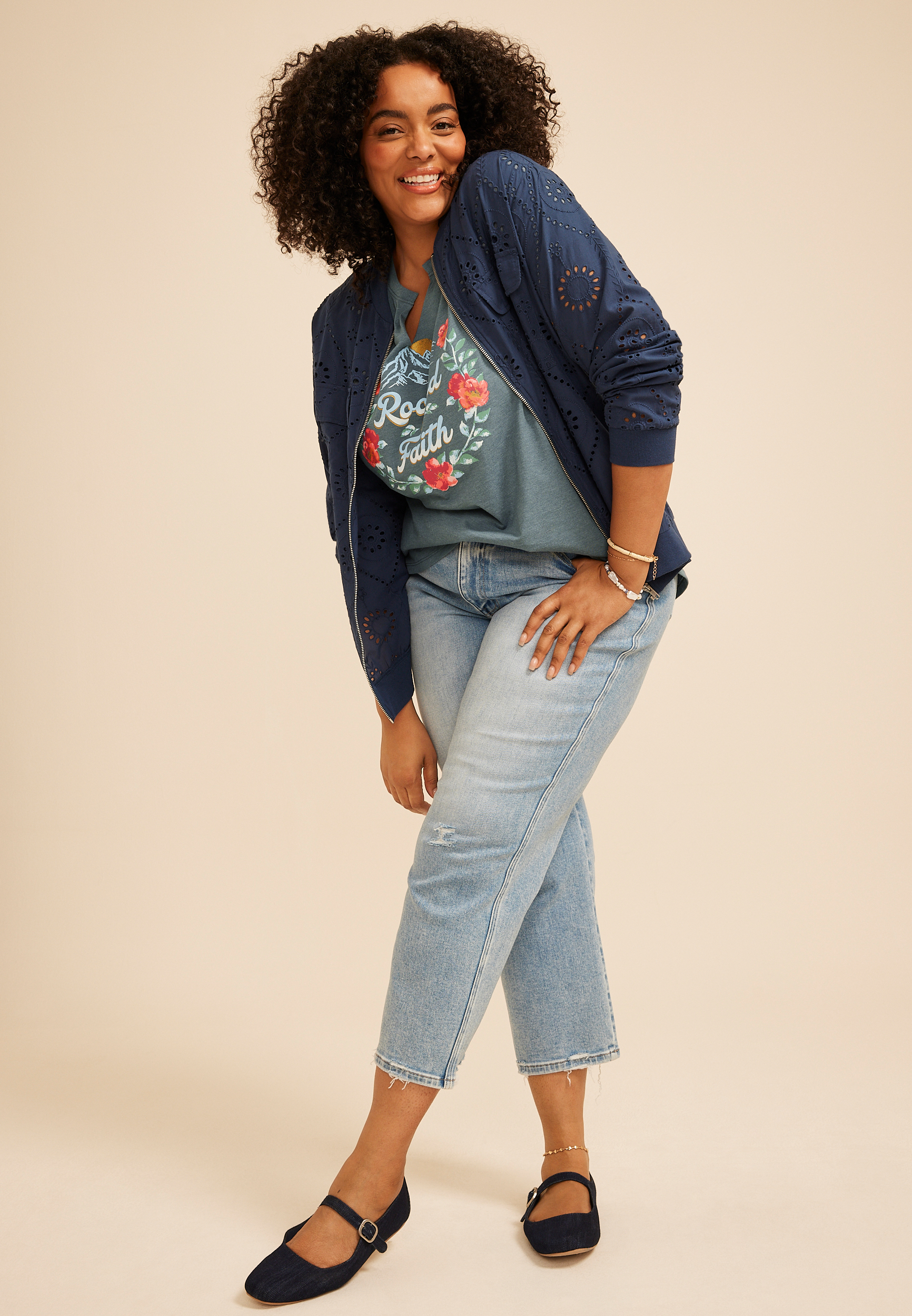 Plus Size Rooted In Faith Classic Fit Graphic Tee | maurices