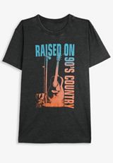 Raised On 90s Country Oversized Fit Graphic Tee, C106, small