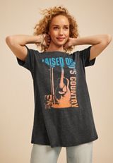 Raised On 90s Country Oversized Fit Graphic Tee, C106, small