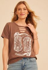 Western Rhinestone Boot Classic Fit Graphic Tee, C3917, small