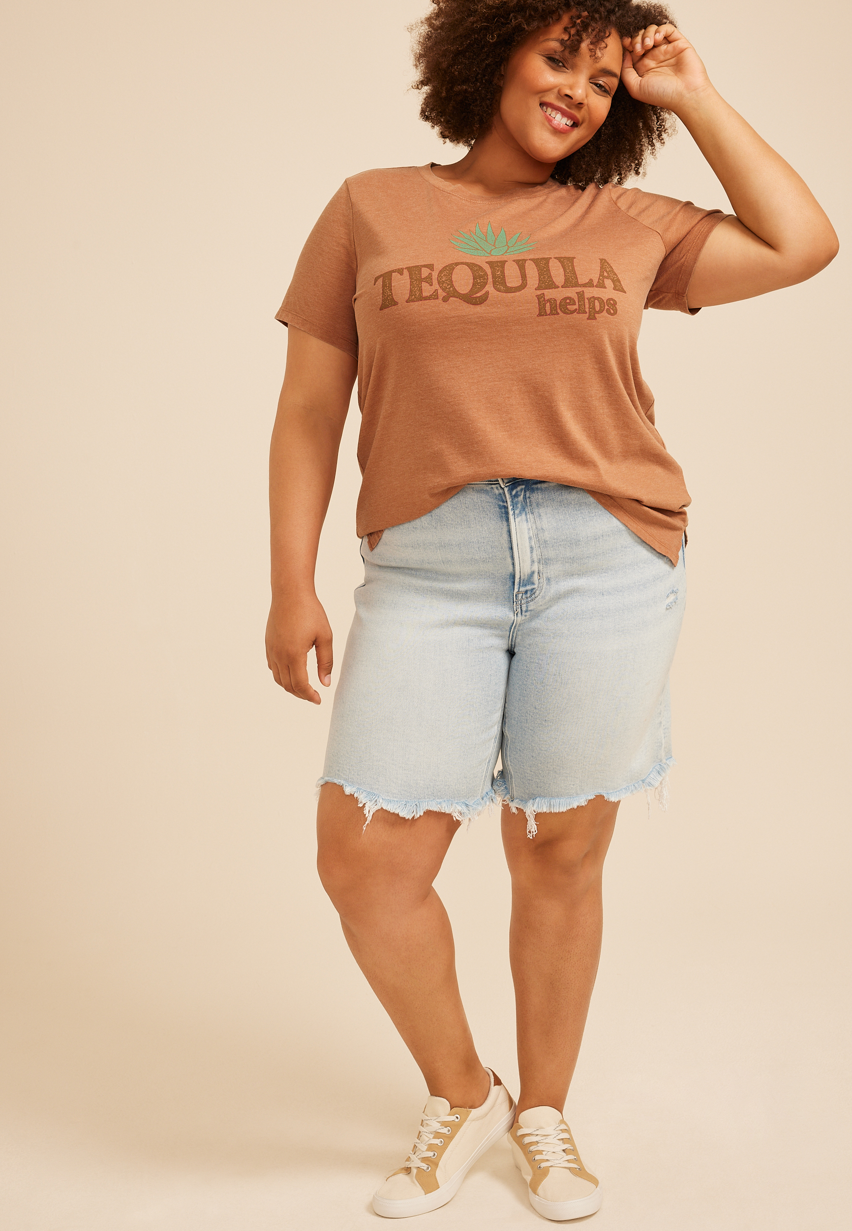 Plus Size Tequila Helps Classic Fit Graphic Tee