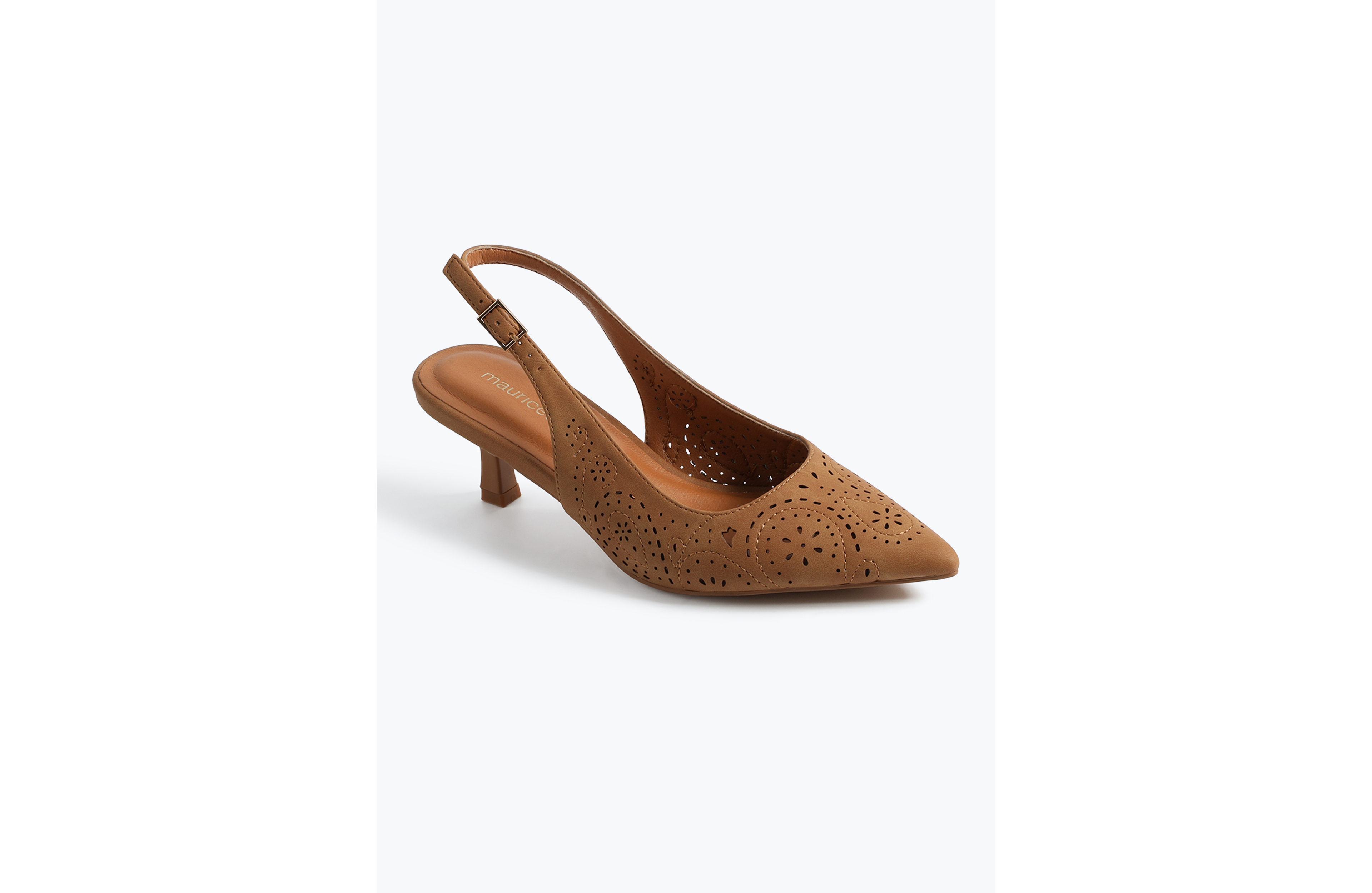 Supercush Laser Cut Slingback Kitten Heel