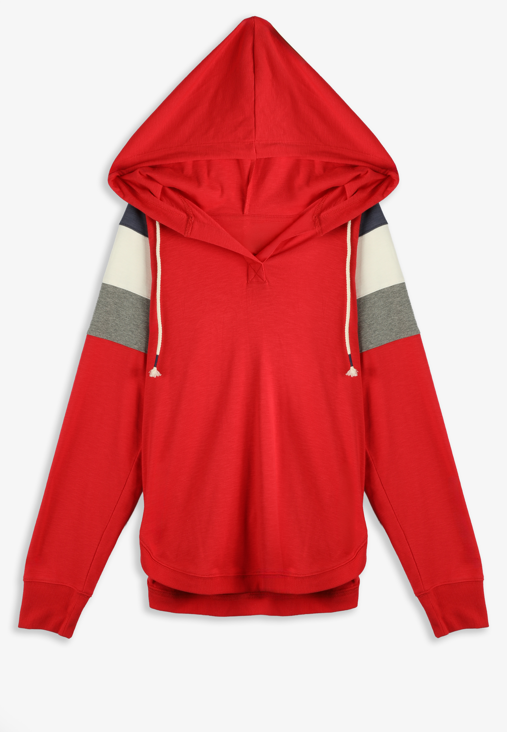 Colorblock Split Neck Hoodie