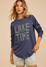 Lake Time Crew Neck Sweatshirt, C4229, small