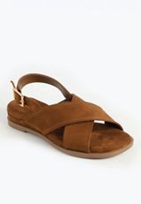 SuperCush Faux Suede Crisscross Slingback Sandal, COGNAC, small