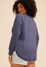 Plus Size Lake Time Crew Neck Sweatshirt, C4229, small