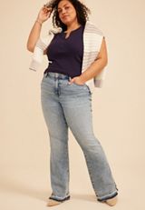 Plus Size edgely&trade; High Rise Released Hem Bootcut Jean, C2806, small