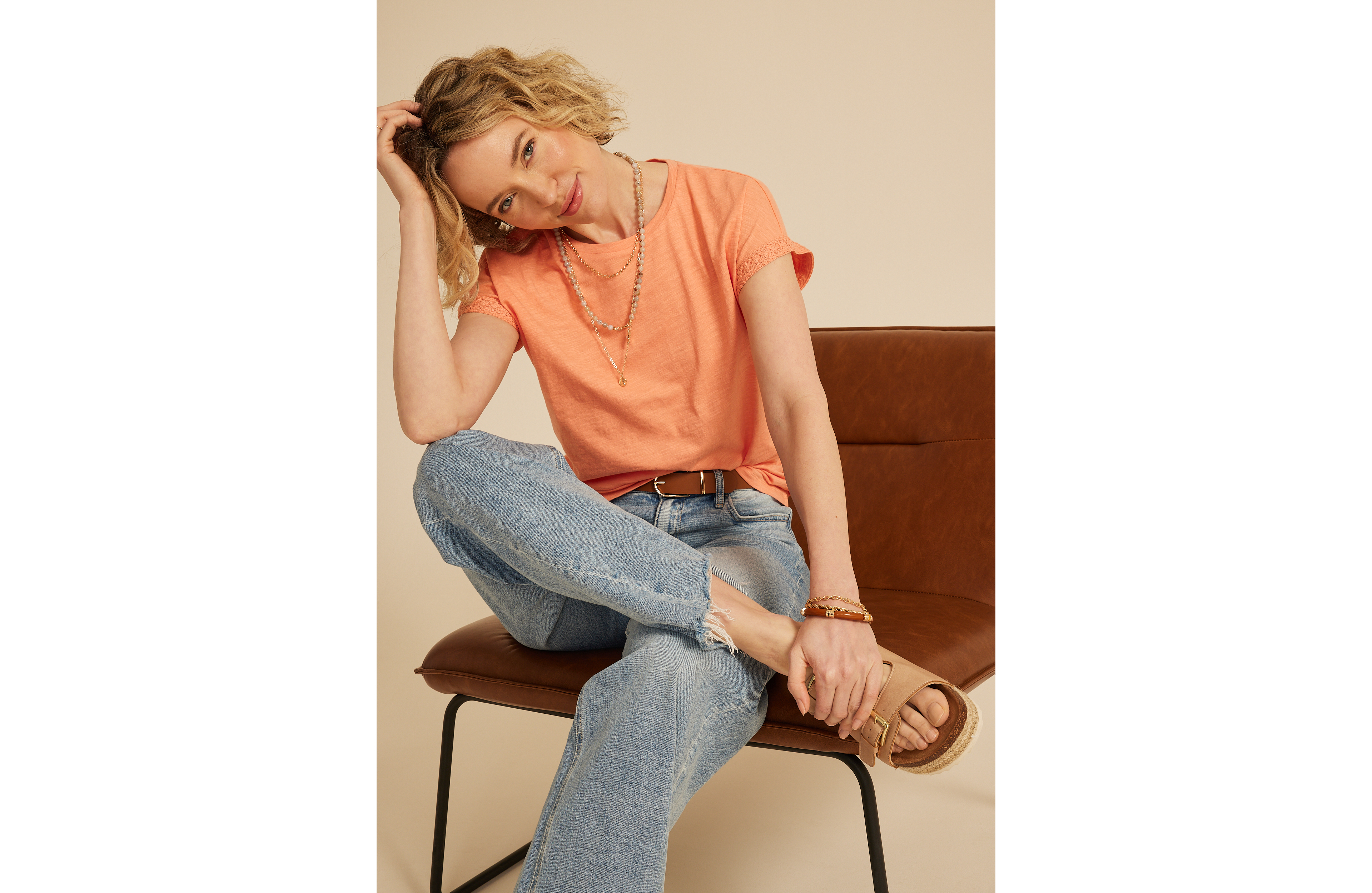 Crochet Trim Sleeve Tee