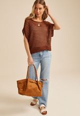 Open Stitch Dolman Sleeve Sweater, C3917, small