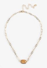 Genuine Tiger Eye Pendant Necklace, C605, small