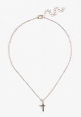 14k Gold Plated Cross Necklace, C605, small