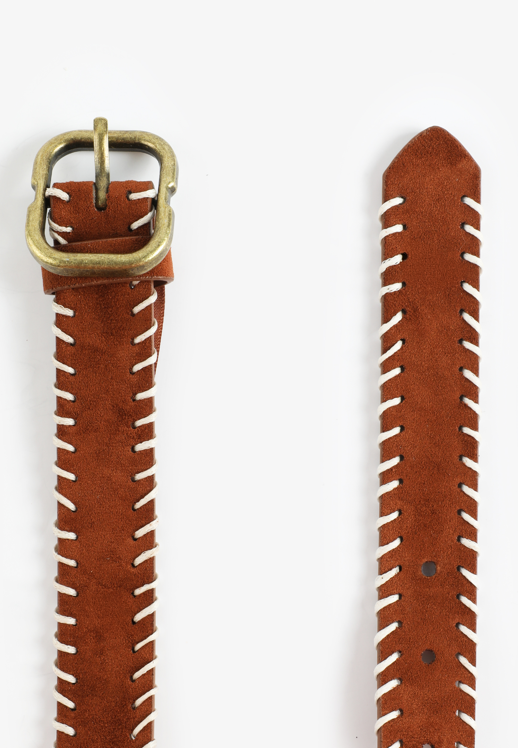 Plus Size Faux Suede Whipstitch Belt, C1144, large