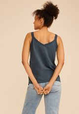 Embroidered Scalloped Trim Tank Top, C180, small
