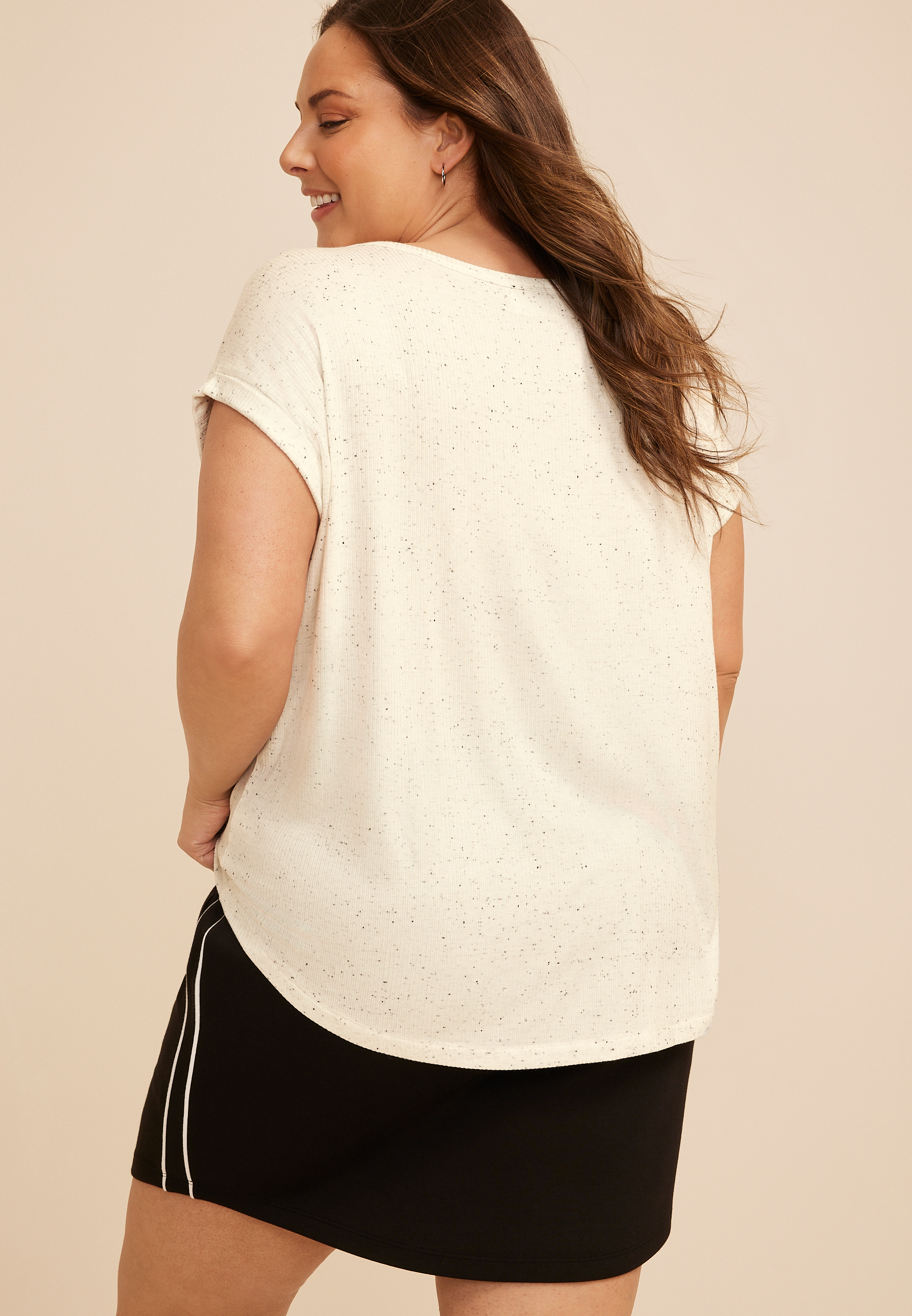 Plus Size 24/7 Clara Speckled Tee, MULTI, large