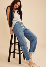 m jeans by maurices&trade; Soft Knit High Rise Rolled Hem Jogger, C3337, small
