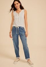 m jeans by maurices&trade; Soft Knit High Rise Rolled Hem Jogger, C3337, small