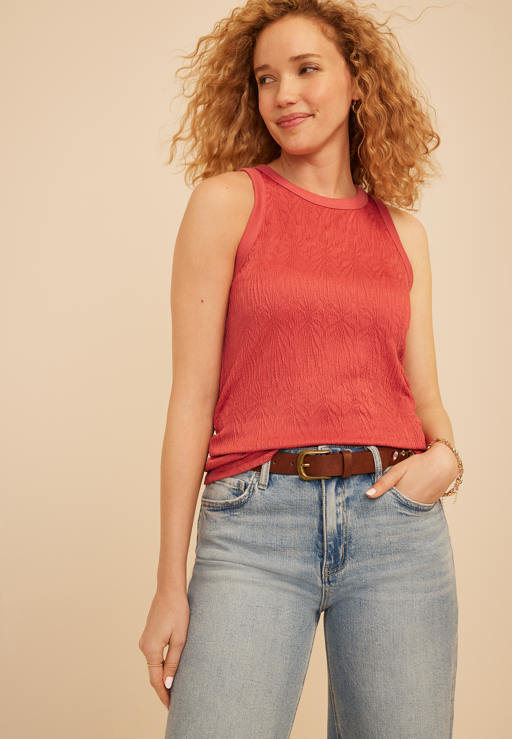 Floral Jacquard Tank Top