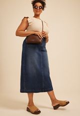 Plus Size m jeans by maurices&trade; High Rise Patch Pocket Denim Skirt, C258, small