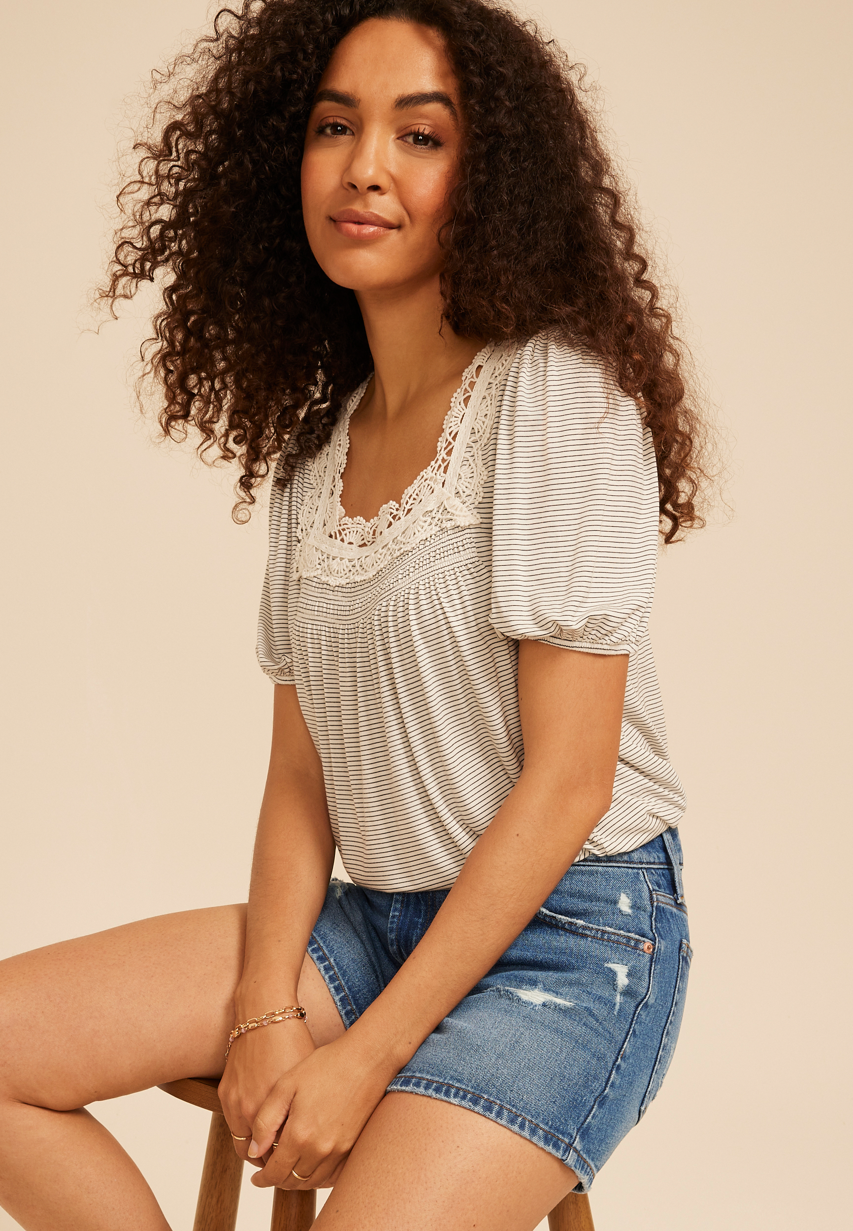 m jeans by maurices&trade; High Rise Ripped 3.5in Shorts, C258, large