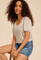 m jeans by maurices&trade; High Rise Ripped 3.5in Shorts, C258, small