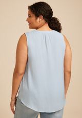 Plus Size Henley Tank Top, C9182, small