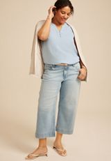 Plus Size Henley Tank Top, C9182, small