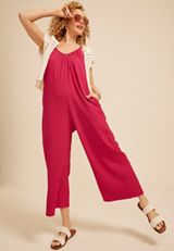 Bare V Neck Wide Leg Jumpsuit, C9513, small