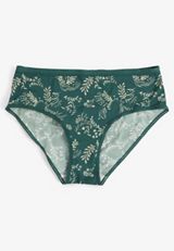 True Stretch Ditsy Leaves Jersey Hipster Panty, C2412, small
