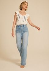 Flying Monkey&trade; High Rise Patch Pocket Flare Jean, C2806, small