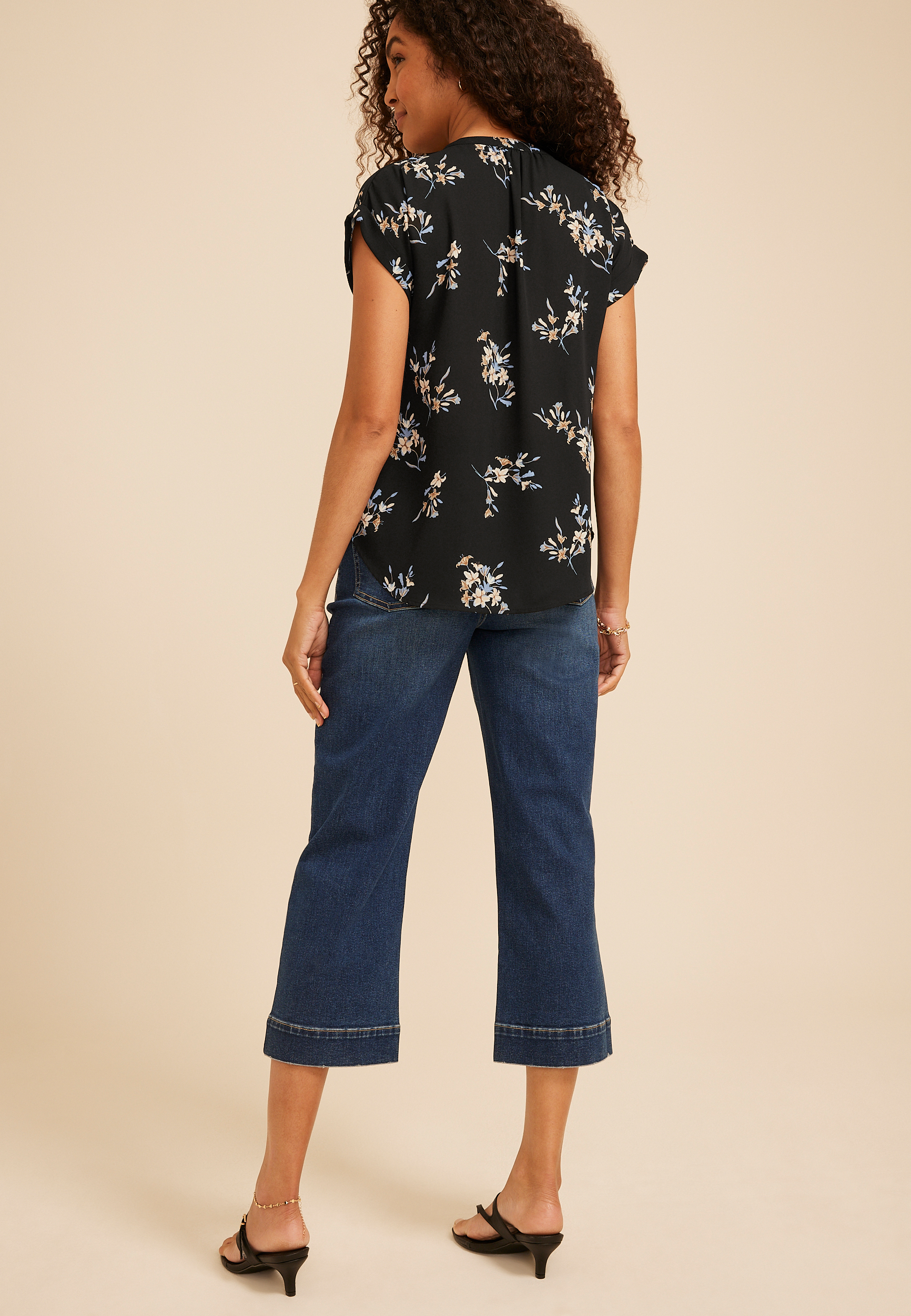 Delton Floral Henley Blouse - thumbnail 5