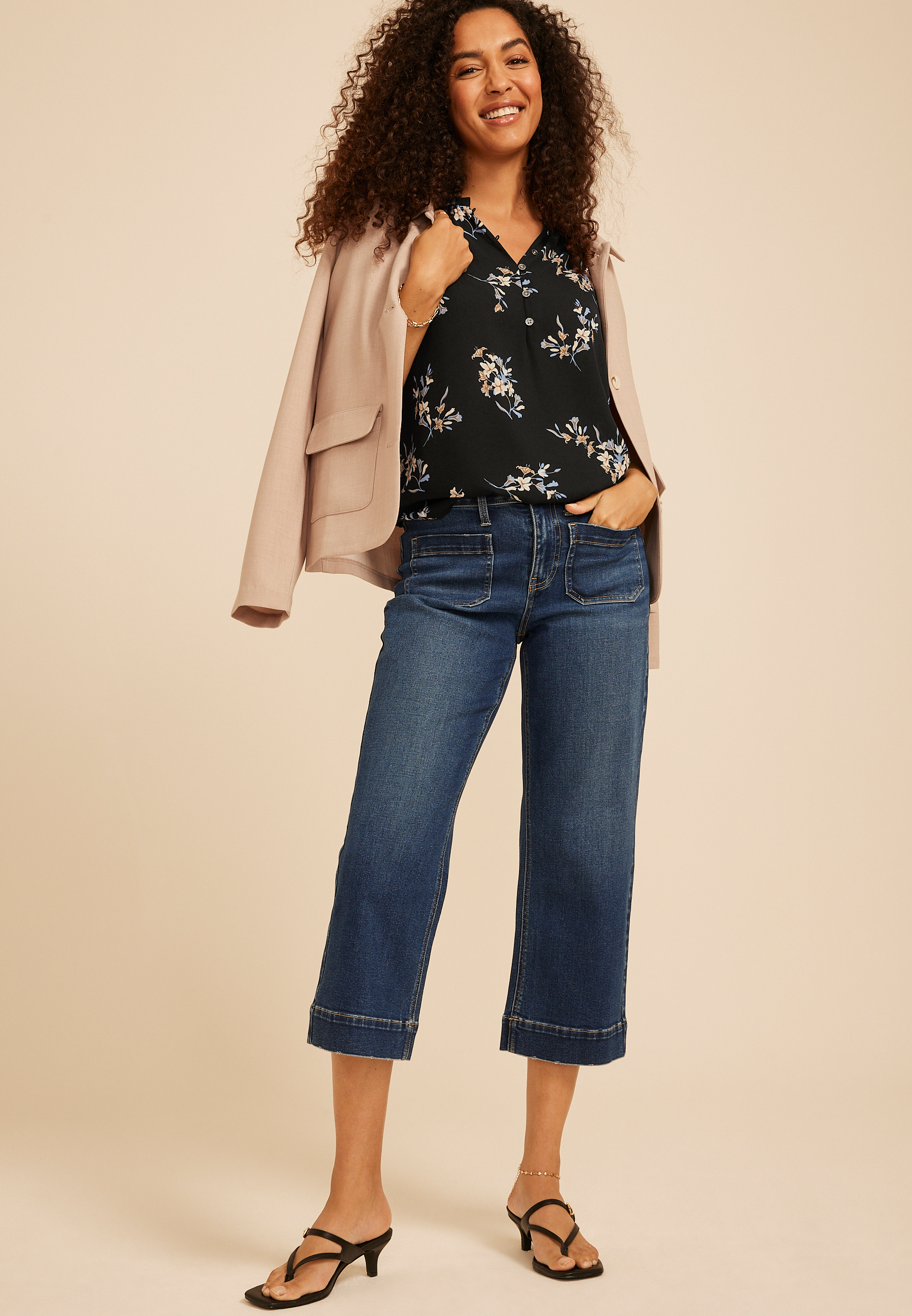 Delton Floral Henley Blouse - thumbnail 6