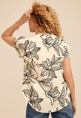 Delton Floral Henley Blouse, C5487, small