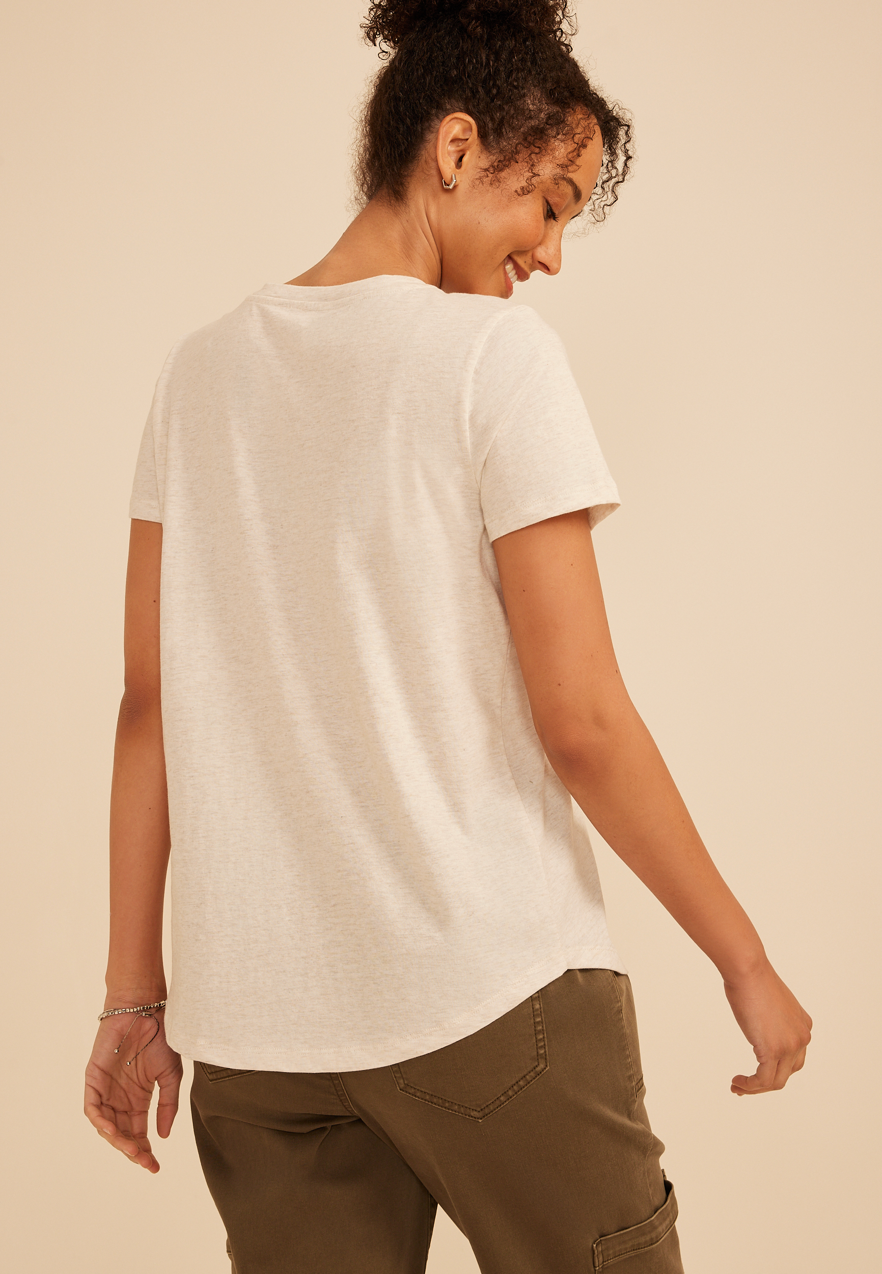 Embroidered Camp Scene Classic Fit Graphic Tee, C2445, large