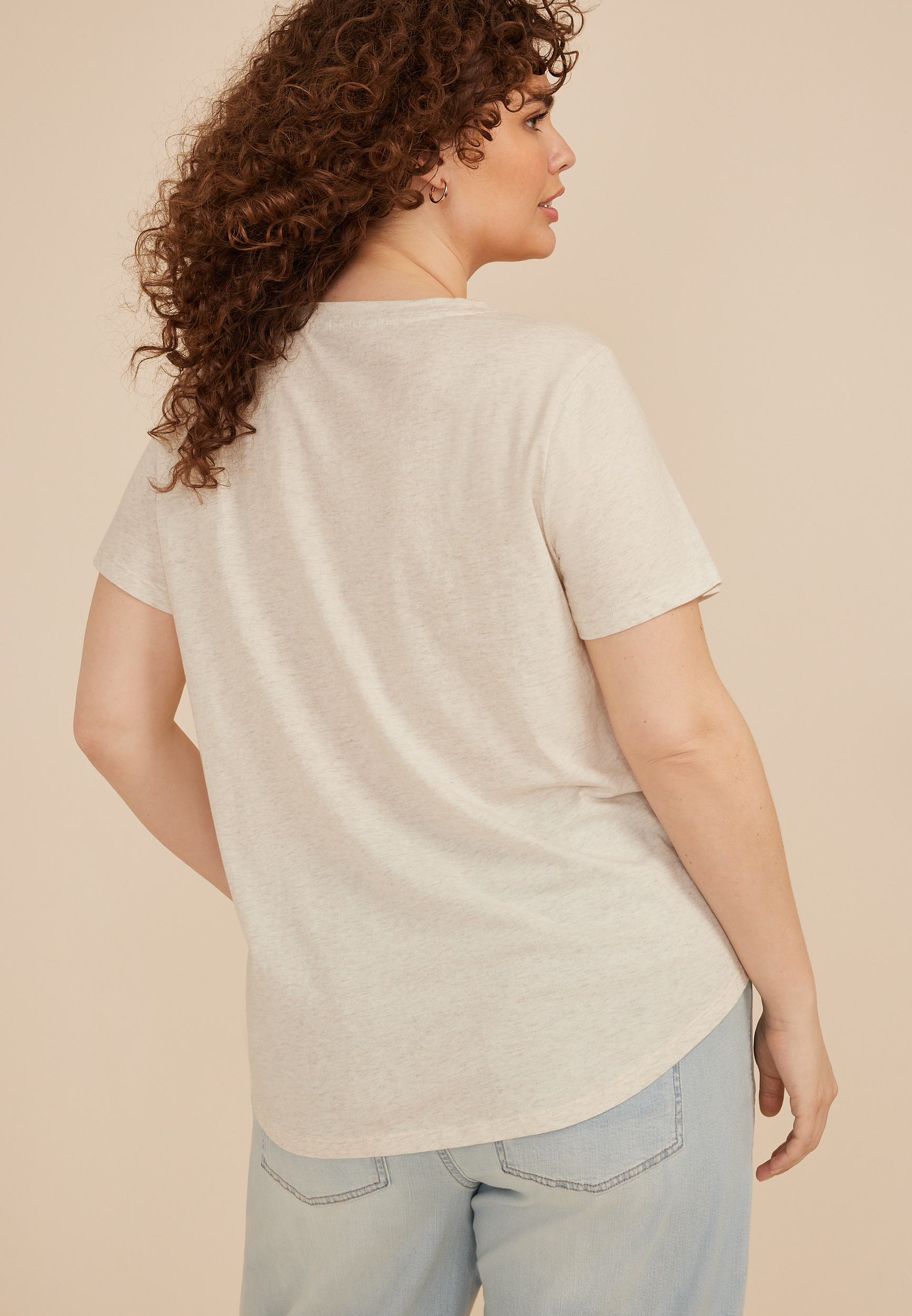 Plus Size Embroidered Camp Scene Classic Fit Graphic Tee, C2445, large