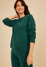 Cloud Scuba Knit Tulip Hem Sweatshirt, C2735, small