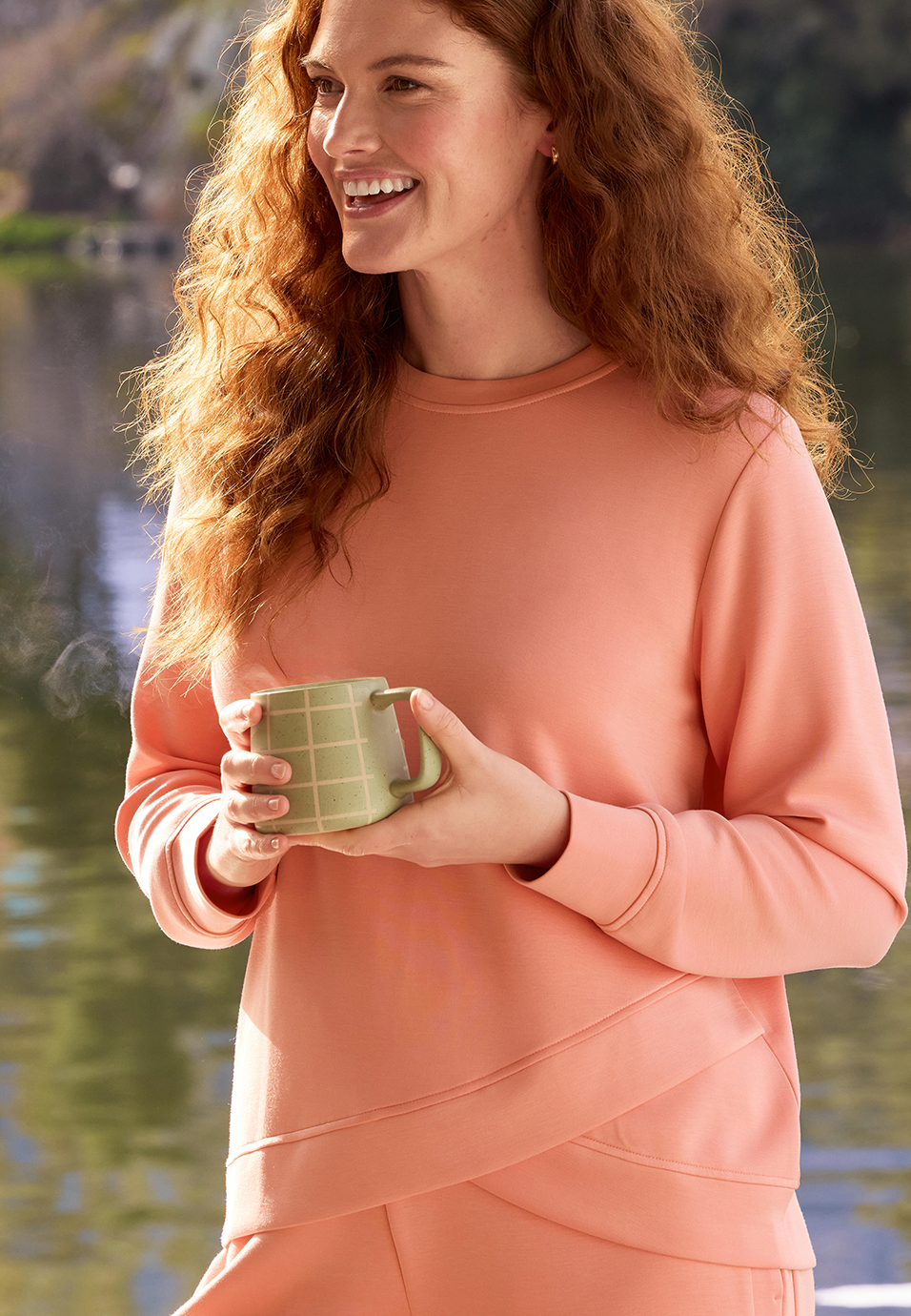 Scuba Knit Tulip Hem Sweatshirt