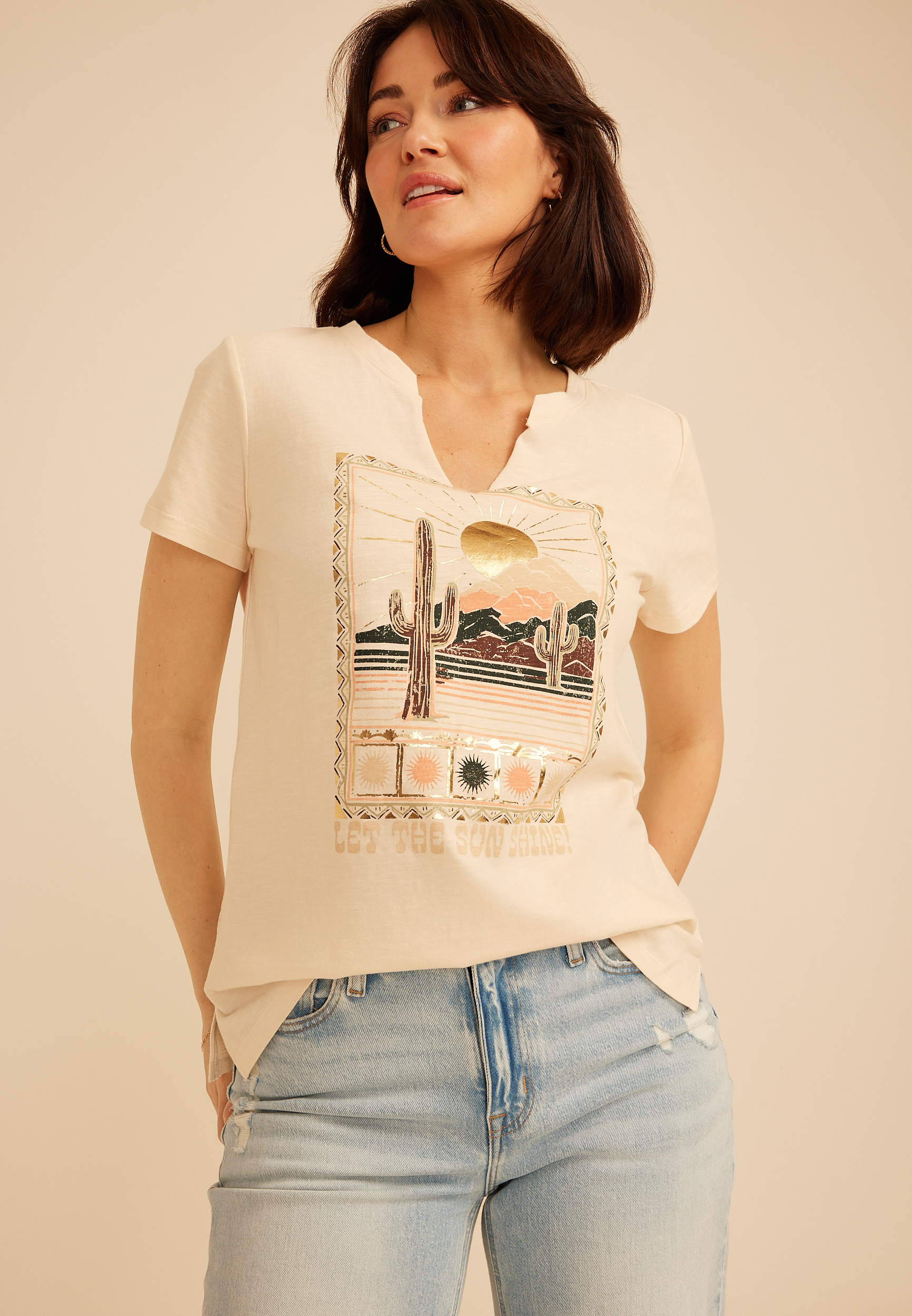 Metallic Desert Scenic Classic Fit Graphic Tee, C2972, large