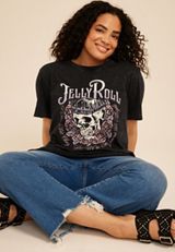 Plus Size Jelly Roll Oversized Fit Graphic Tee, BLACK, small