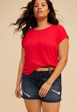 Plus Size 24/7 Clara Ribbed Tee, SKI PATROL, small