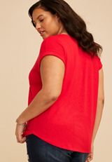 Plus Size 24/7 Clara Ribbed Tee, SKI PATROL, small