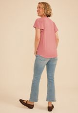Lattice Trim Flutter Sleeve Tee, C6624, small