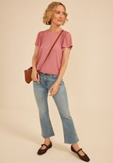 Lattice Trim Flutter Sleeve Tee, C6624, small