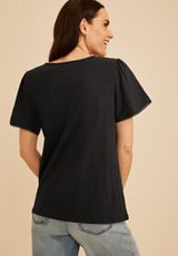 Floral Embroidered V Neck Blouse, C106, small