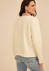 Gingham Collar Twill Jacket, C4563, small