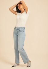 m jeans by maurices&trade; Light High Rise Slant Pocket Wide Leg Jean, C2806, small
