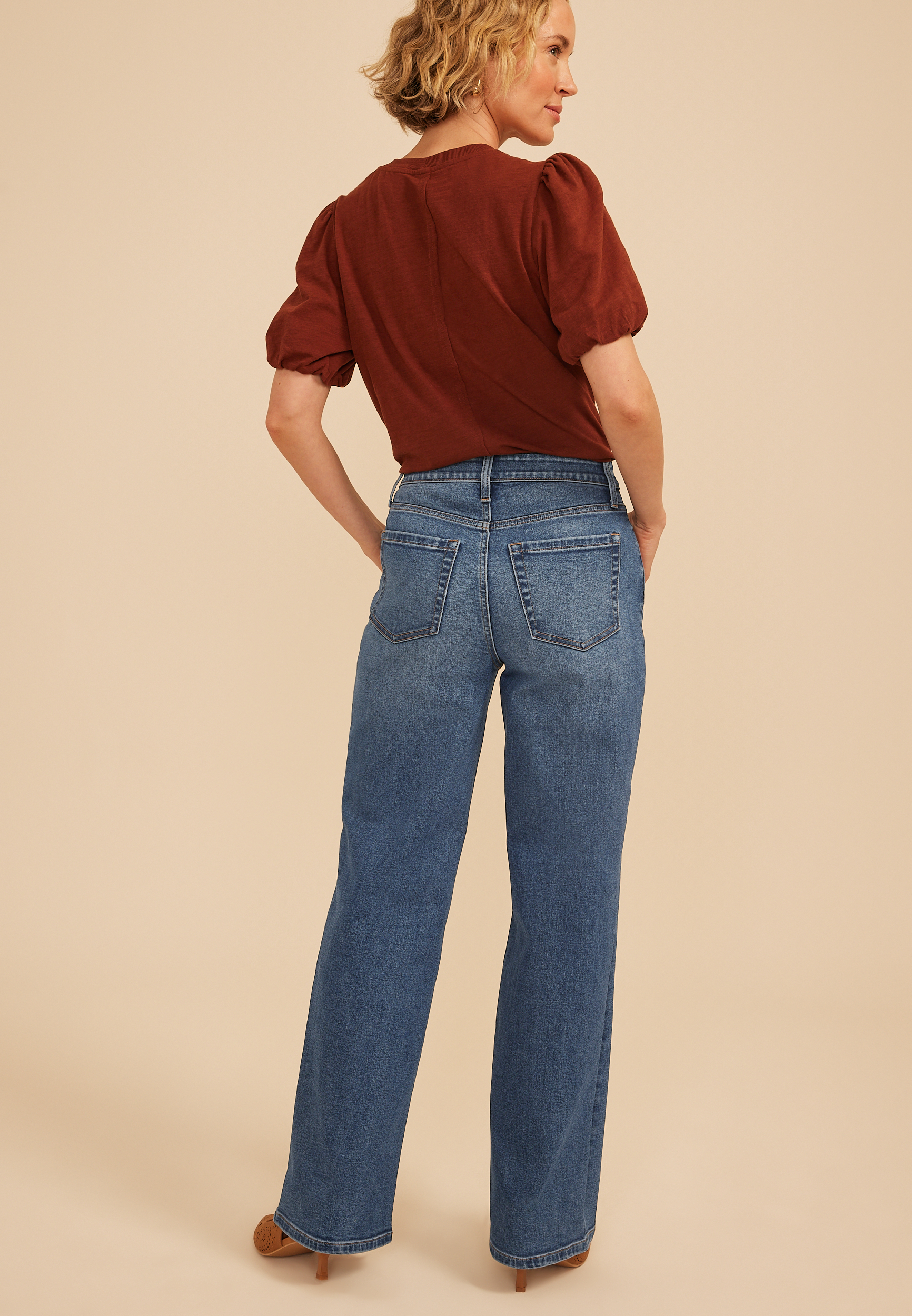 m jeans by maurices&trade; High Rise Side Seamed Wide Leg Jean, C3337, large