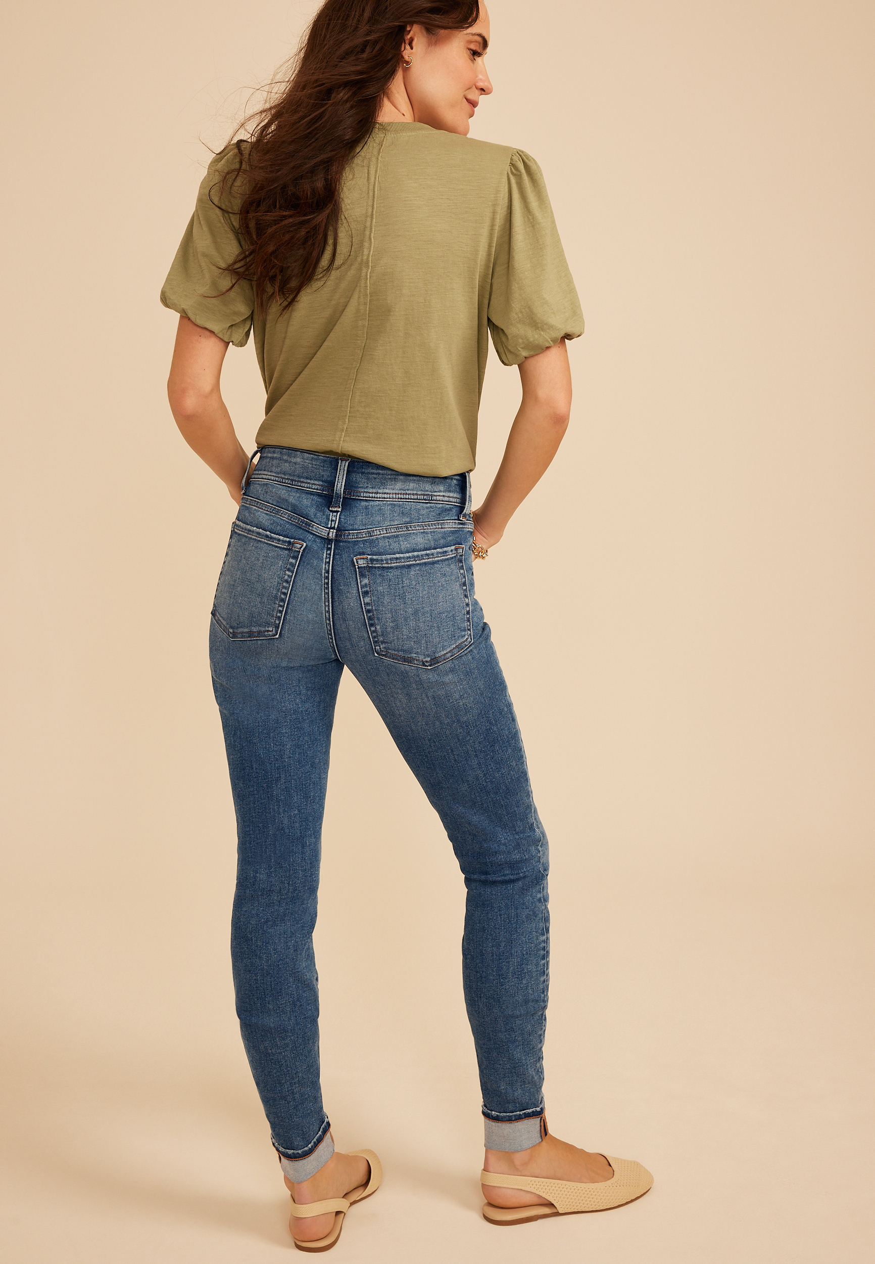 m jeans by maurices&trade; Cool Comfort Mid Rise Double Button Cuff Hem Jegging, C3337, large