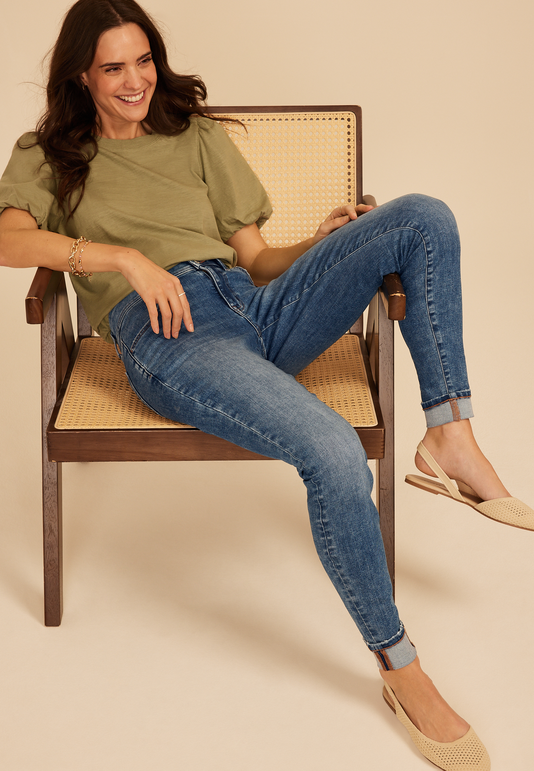 m jeans by maurices&trade; Cool Comfort Mid Rise Double Button Cuff Hem Jegging, C3337, large