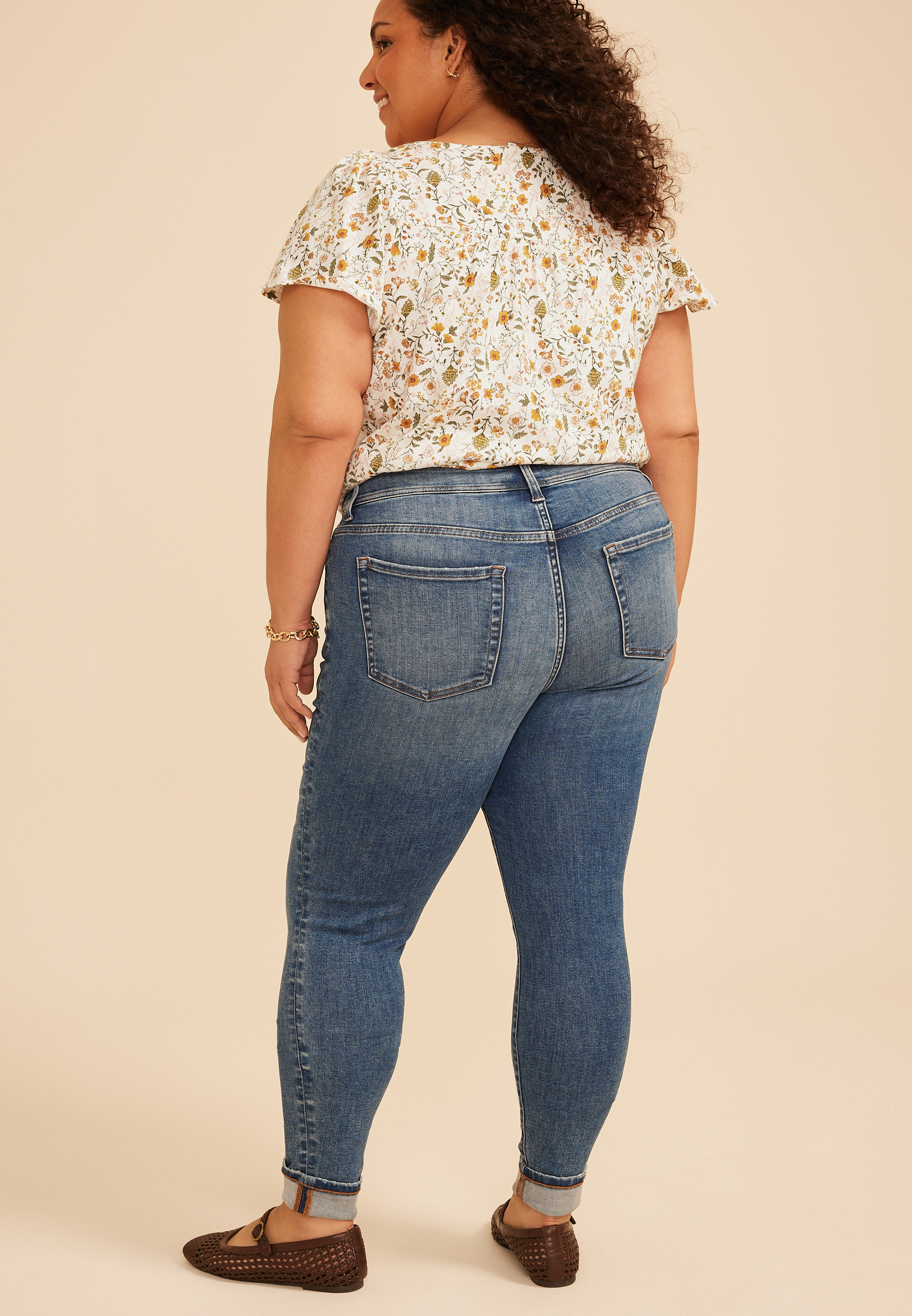 Plus Size m jeans by maurices&trade; Cool Comfort Mid Rise Double Button Cuff Hem Jegging, C3337, large